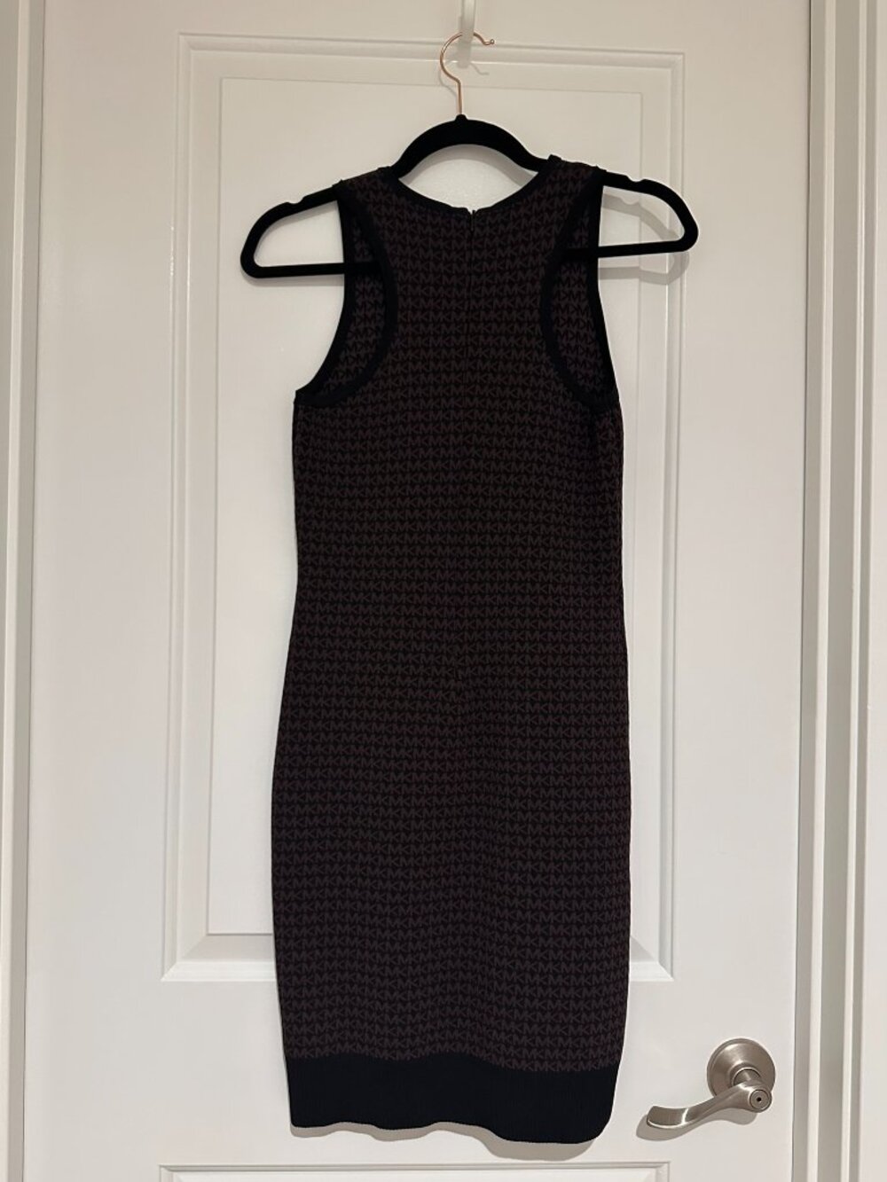 Michael Kors Women's Black and Brown Monogram Bodycon Dress